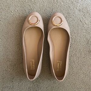 Lauren Blackwell Nude Flats with Gold Accent